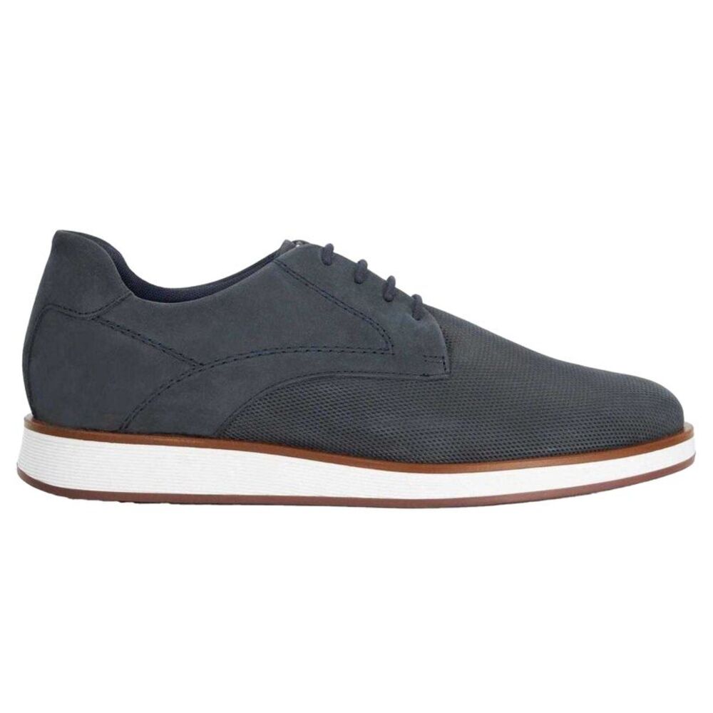 Dune London Mens Leather Derby Shoes / Navy